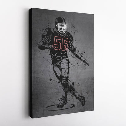Lawrence Taylor Neon Canvas Art | Modern Wall Decor for Giants Fans