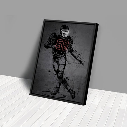 Lawrence Taylor Neon Canvas Art | Modern Wall Decor for Giants Fans