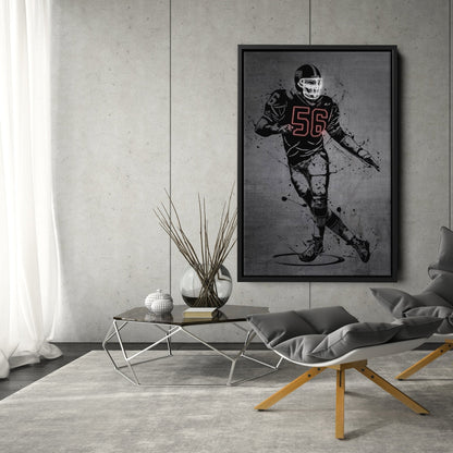 Lawrence Taylor Neon Canvas Art | Modern Wall Decor for Giants Fans