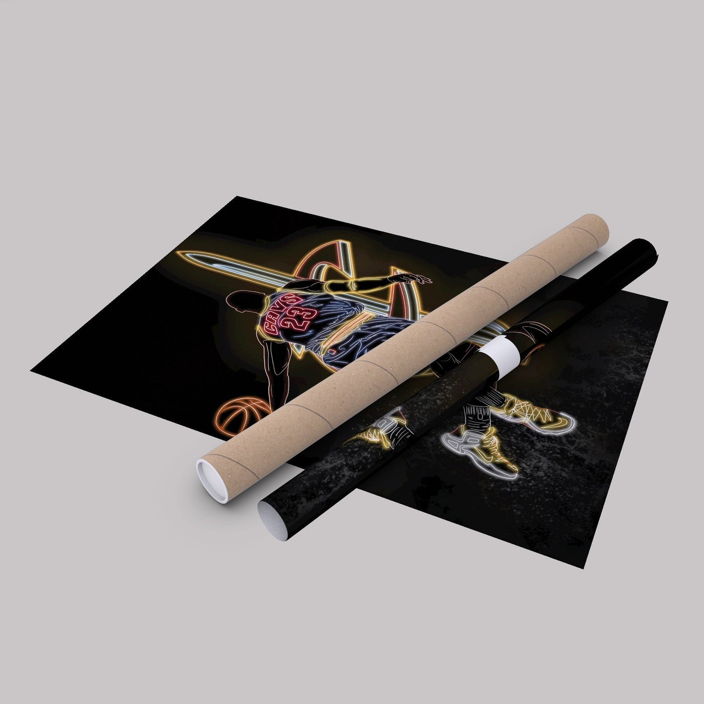 LeBron James Neon Canvas Art | Cavaliers Wall Decor