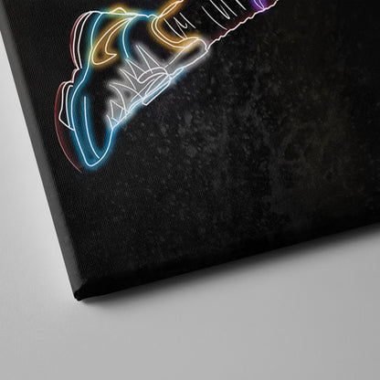 LeBron James Neon Canvas Art | Lakers Wall Decor