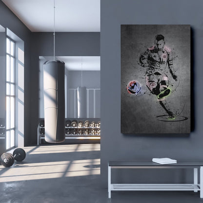 Lionel Messi Neon Canvas Art | Modern Wall Decor for Miami Fans