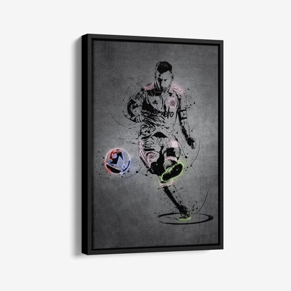 Lionel Messi Neon Canvas Art | Modern Wall Decor for Miami Fans