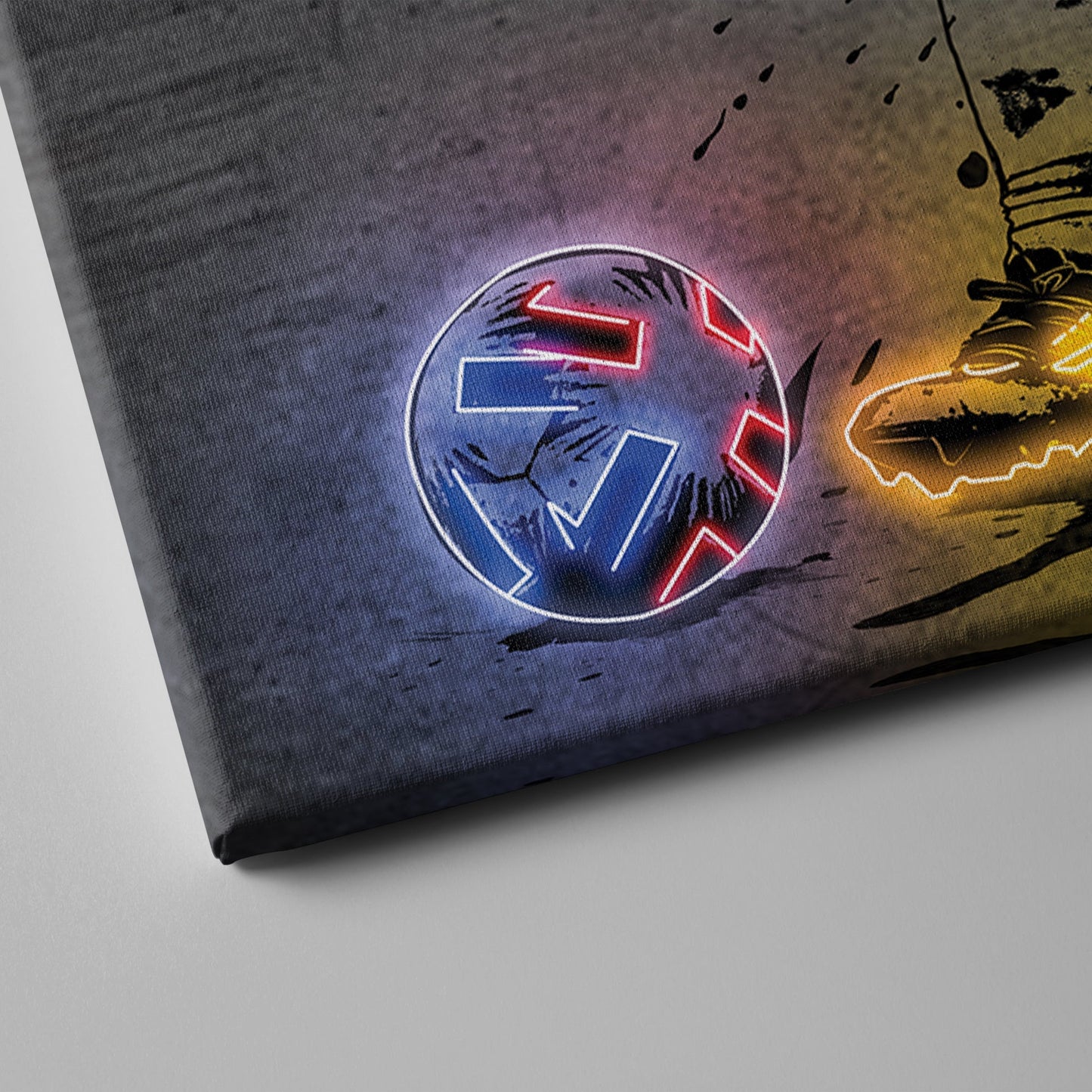 Lionel Messi Neon Canvas Art | Modern Wall Decor for Soccer Fans