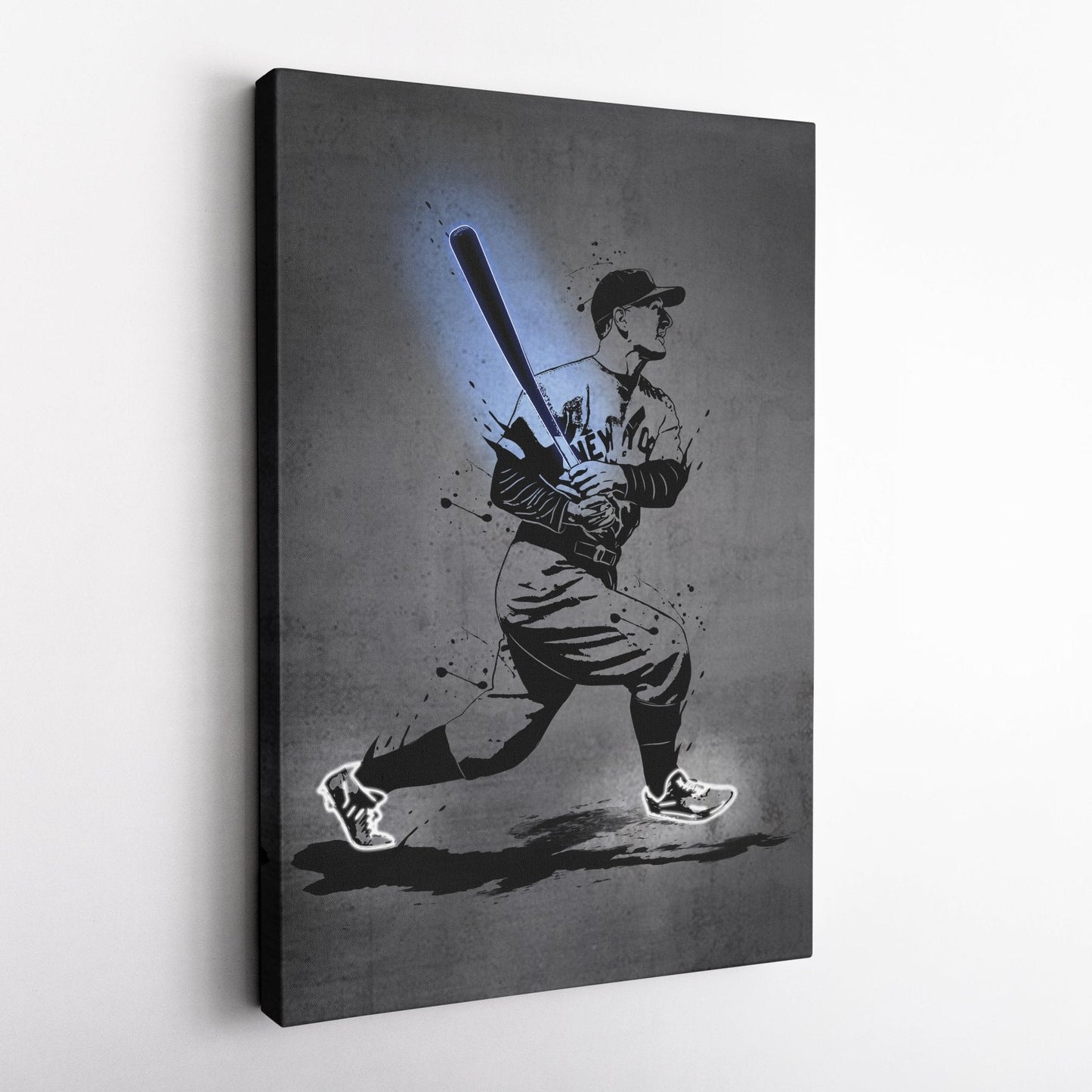 Lou Gehrig Neon Canvas Art | Modern Wall Decor for Yankees Fans