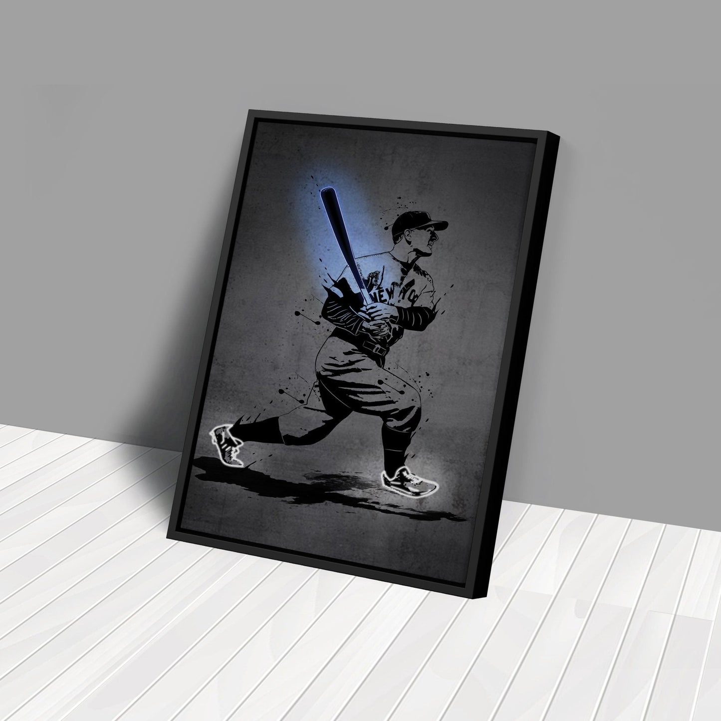 Lou Gehrig Neon Canvas Art | Modern Wall Decor for Yankees Fans