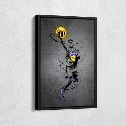 Luka Doncic Neon Canvas Art | Modern Wall Decor for Lakers Fans