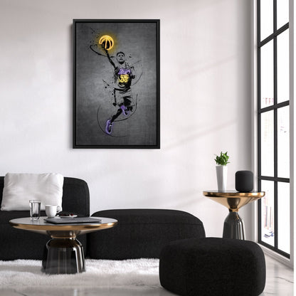 Luka Doncic Neon Canvas Art | Modern Wall Decor for Lakers Fans