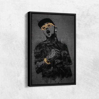 Mac Miller Neon Canvas Art | Music Wall Decor