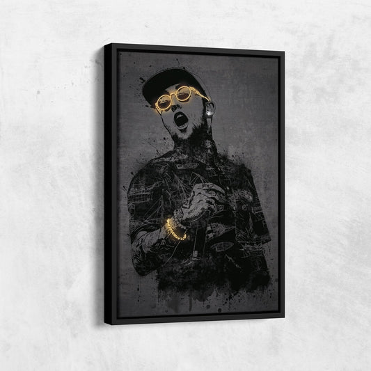 Mac Miller Neon Canvas Art | Music Wall Decor