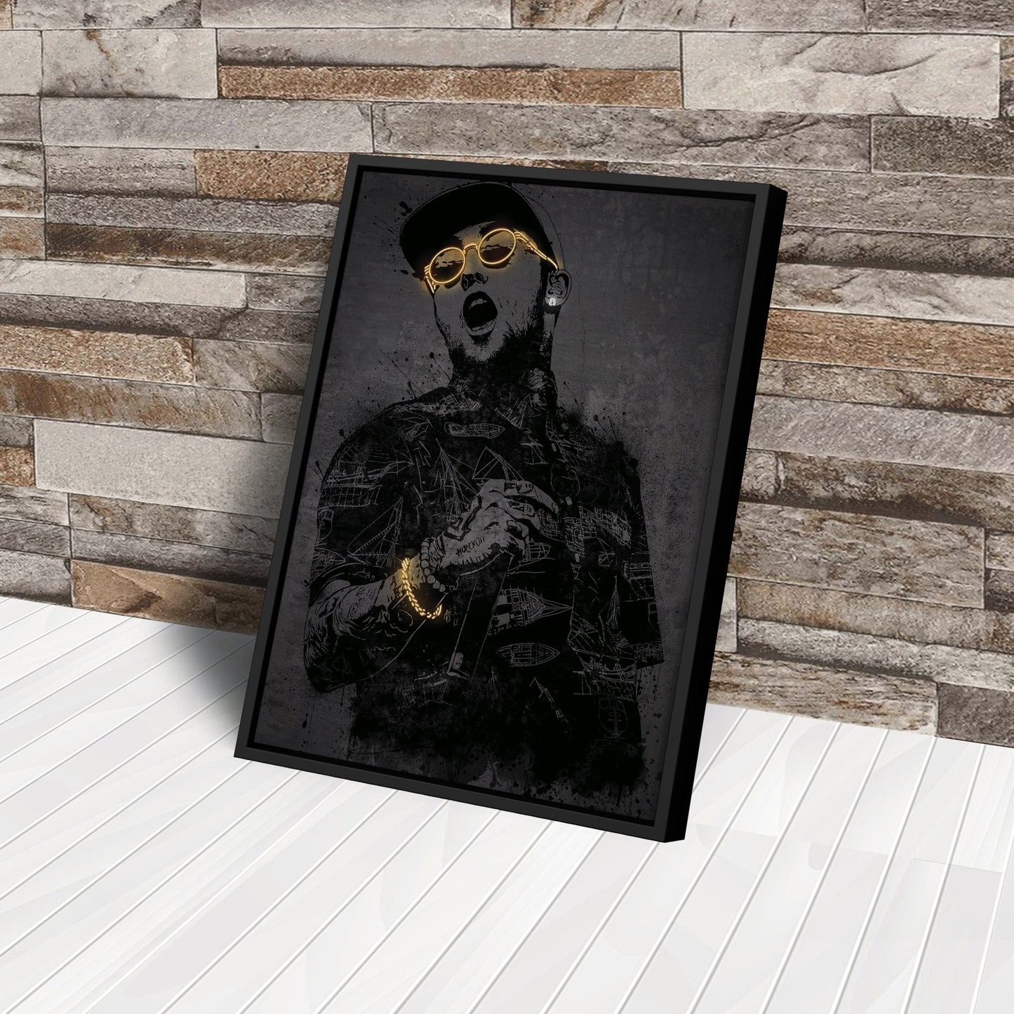 Mac Miller Neon Canvas Art | Music Wall Decor