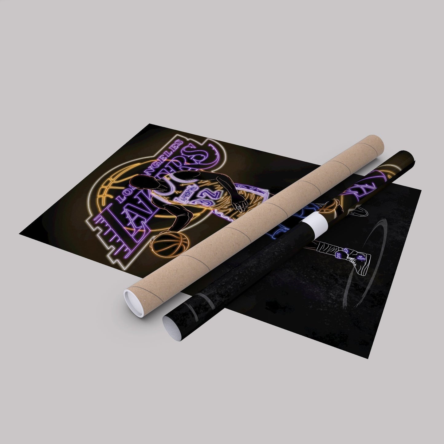 Magic Johnson Neon Canvas Art | Lakers Wall Decor