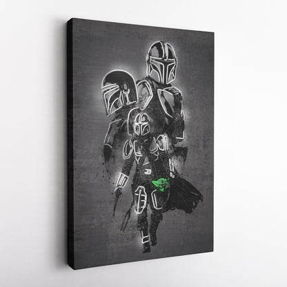 Mandalorian Canvas | Star Wars Neon Wall Art