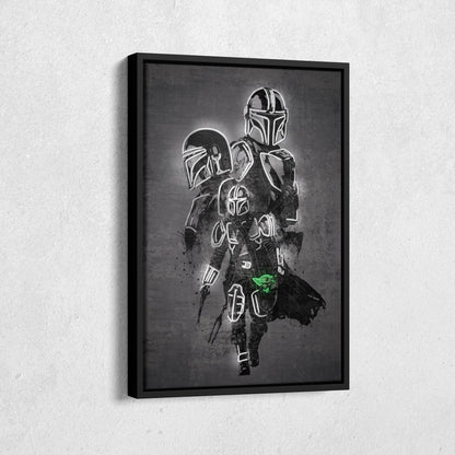 Mandalorian Canvas | Star Wars Neon Wall Art