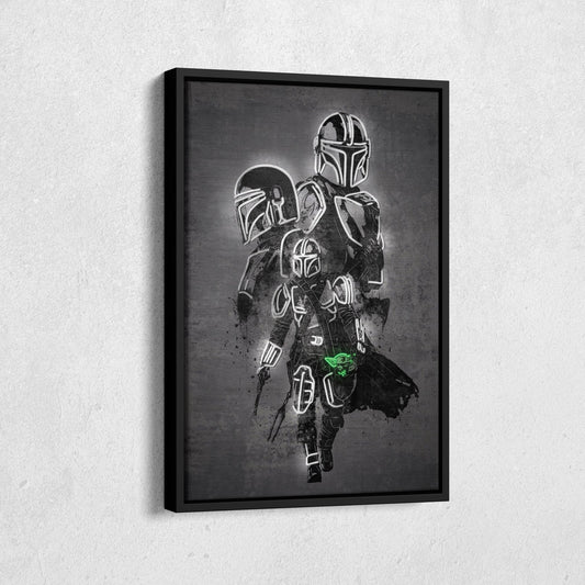 Mandalorian Canvas | Star Wars Neon Wall Art