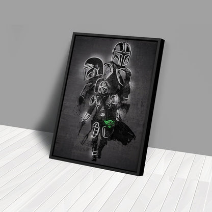 Mandalorian Canvas | Star Wars Neon Wall Art