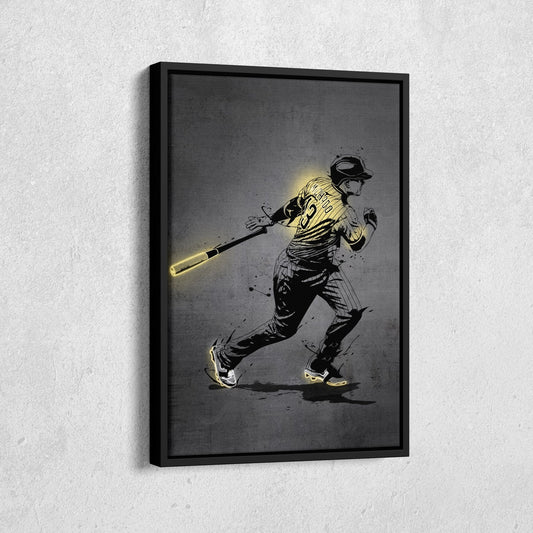 Manny Machado Neon Canvas Art | Modern Wall Decor for Padres Fans
