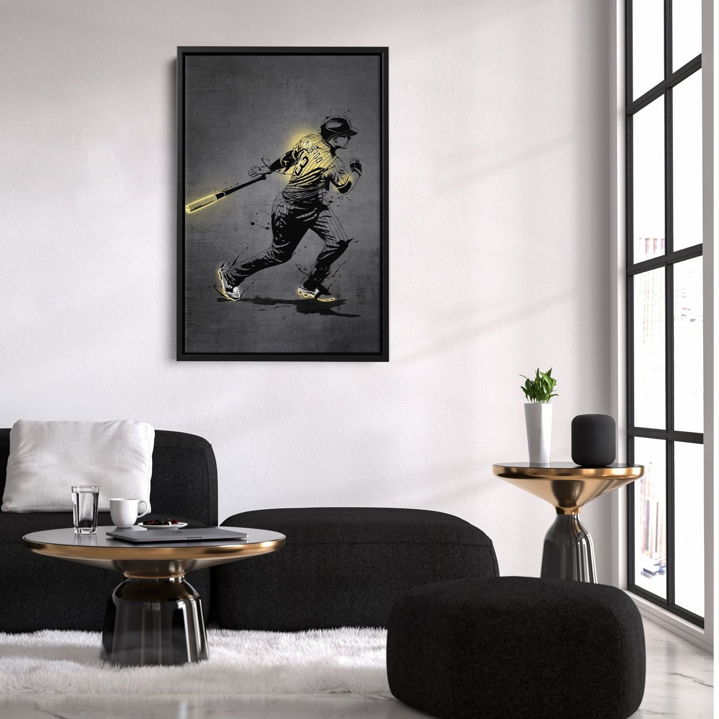 Manny Machado Neon Canvas Art | Modern Wall Decor for Padres Fans
