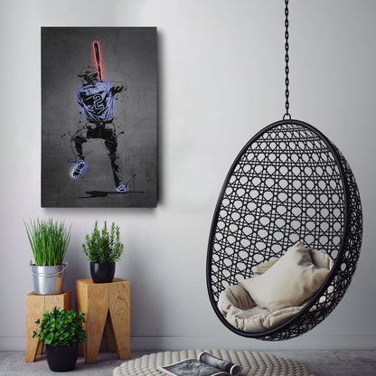 Marcus Semien Neon Canvas Art | Modern Wall Decor for Rangers Fans