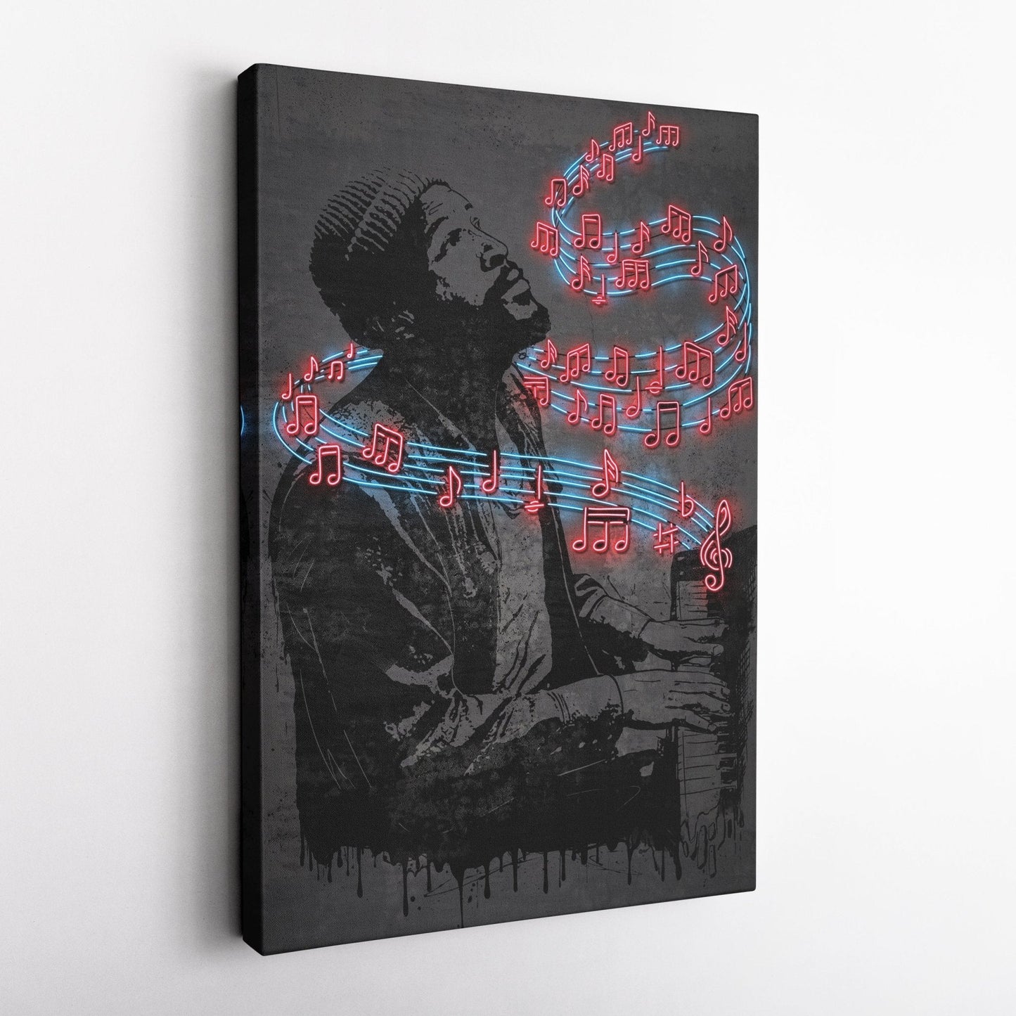Marvin Gaye Neon Canvas Art | Music Wall Decor
