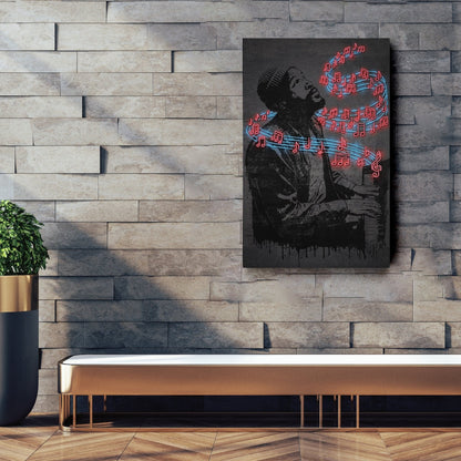 Marvin Gaye Neon Canvas Art | Music Wall Decor