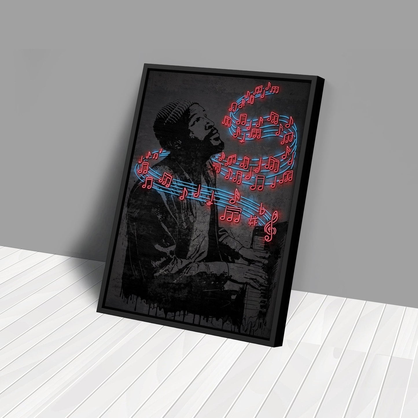 Marvin Gaye Neon Canvas Art | Music Wall Decor