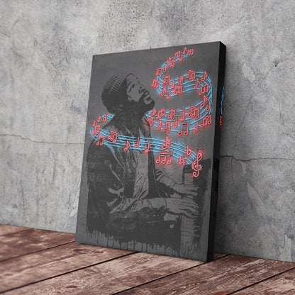 Marvin Gaye Neon Canvas Art | Music Wall Decor