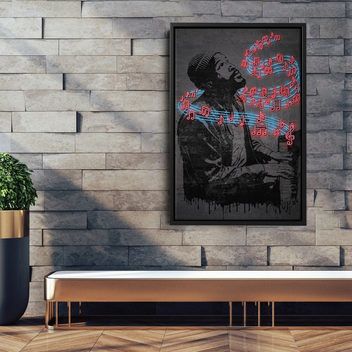 Marvin Gaye Neon Canvas Art | Music Wall Decor