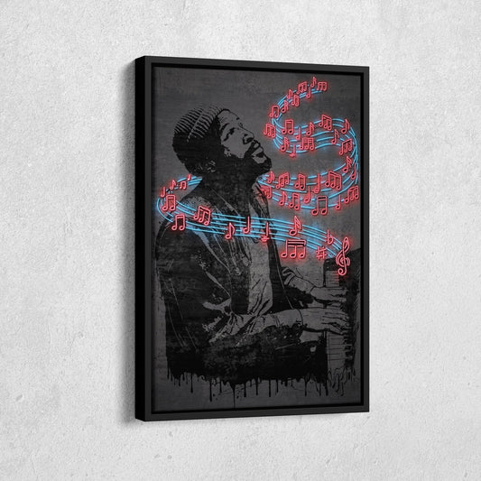 Marvin Gaye Neon Canvas Art | Music Wall Decor