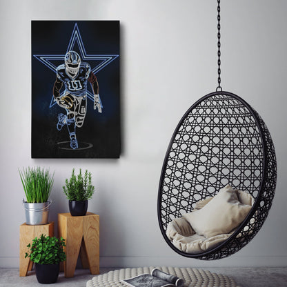 Micah Parsons Neon Canvas Art | Cowboys Wall Decor