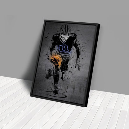 Micah Parsons Neon Canvas Art | Modern Wall Decor for Cowboys Fans