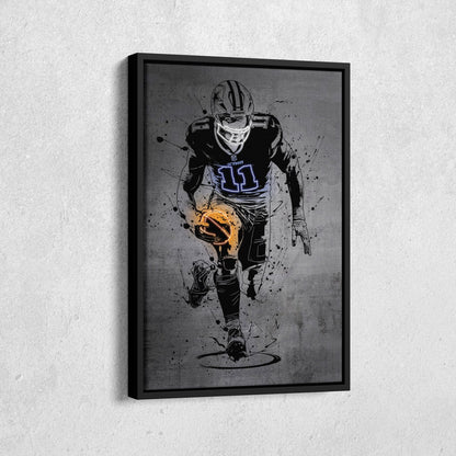 Micah Parsons Neon Canvas Art | Modern Wall Decor for Cowboys Fans