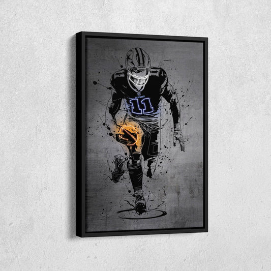 Micah Parsons Neon Canvas Art | Modern Wall Decor for Cowboys Fans
