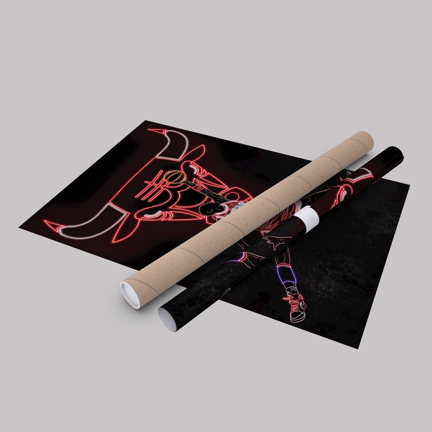 Michael Jordan Neon Canvas Art | Bulls Wall Decor