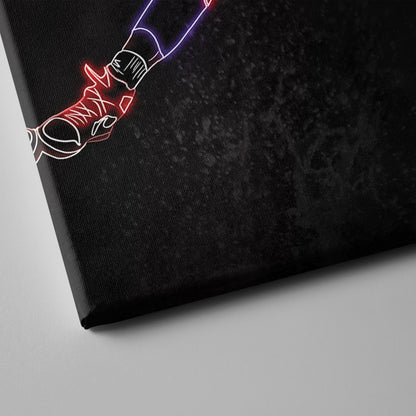 Michael Jordan Neon Canvas Art | Bulls Wall Decor