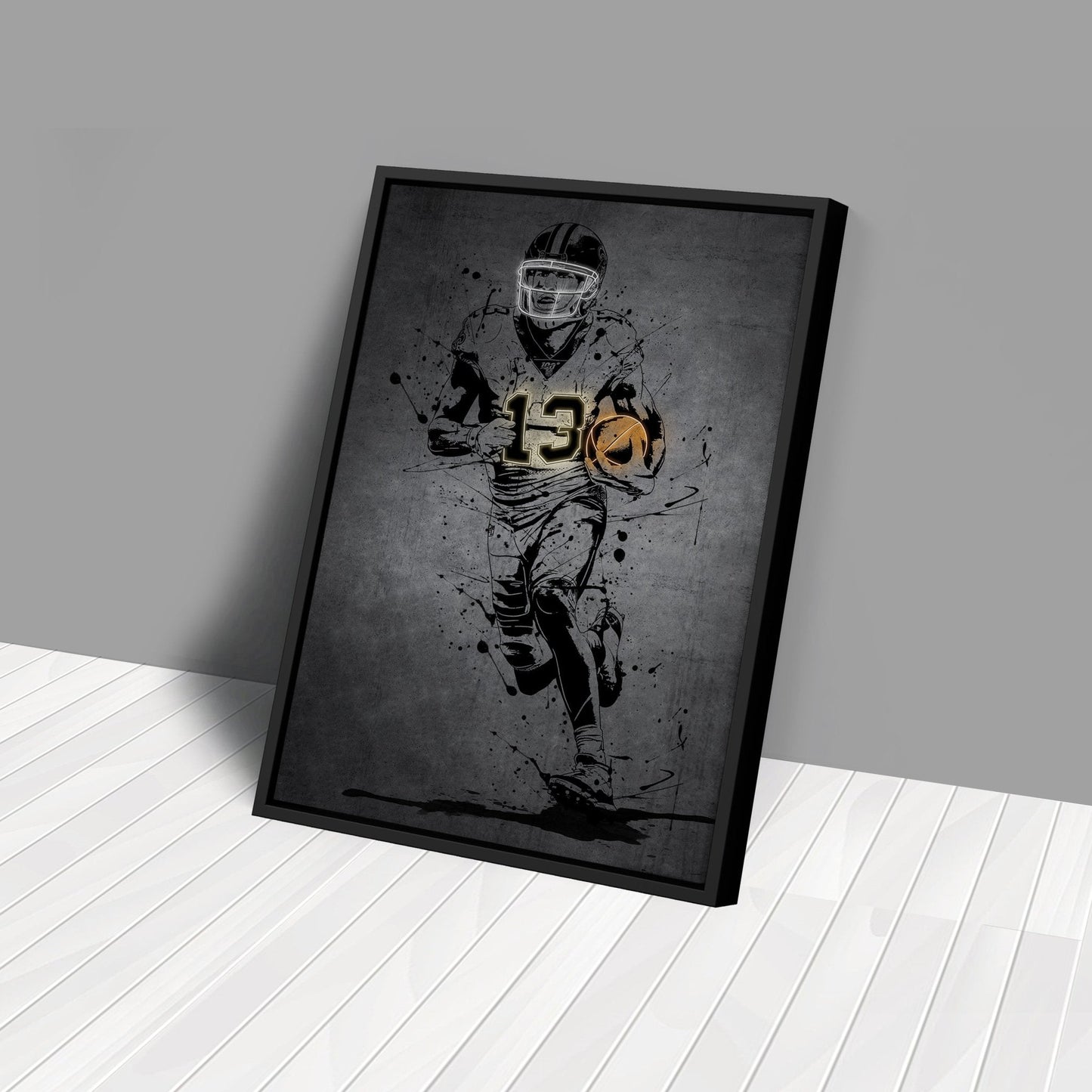 Michael Thomas Neon Canvas Art | Modern Wall Decor for Saints Fans