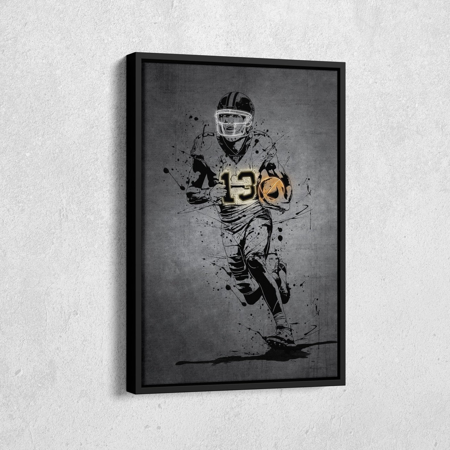 Michael Thomas Neon Canvas Art | Modern Wall Decor for Saints Fans