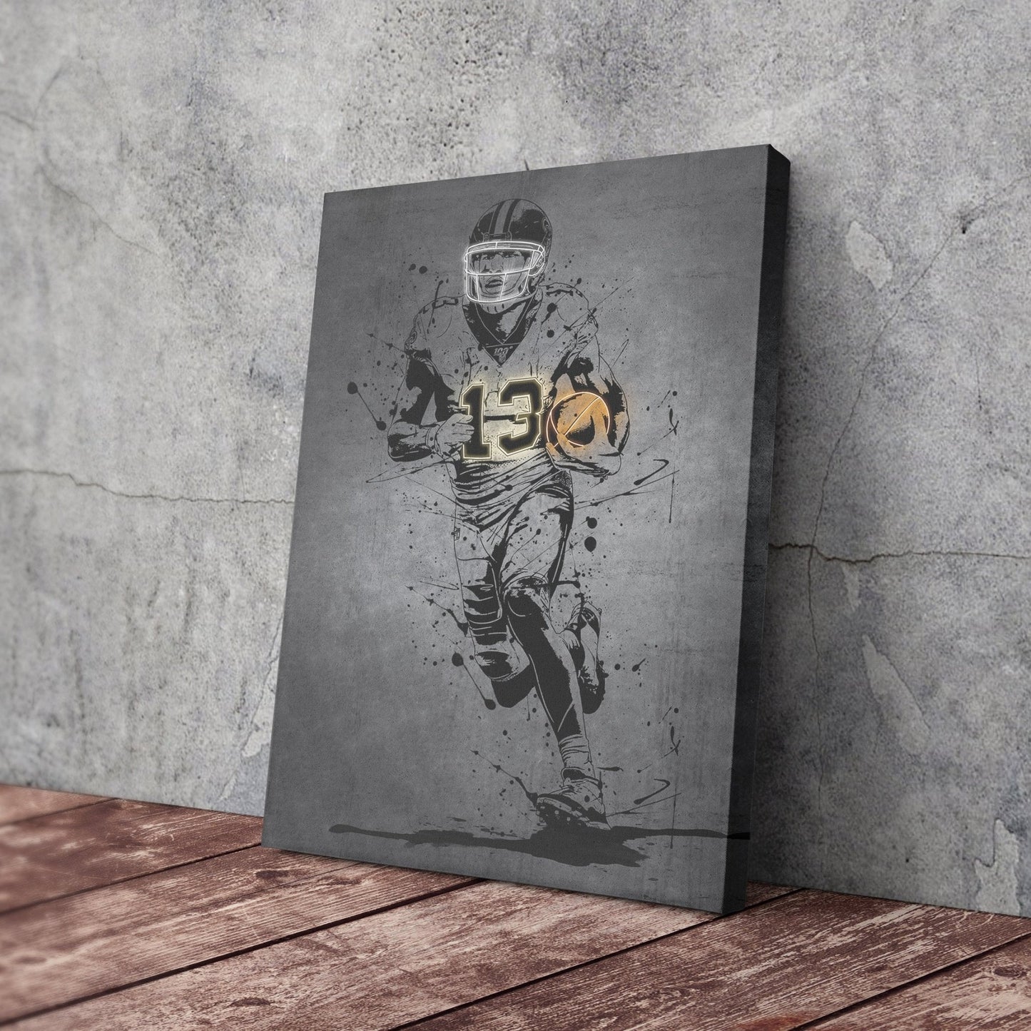 Michael Thomas Neon Canvas Art | Modern Wall Decor for Saints Fans