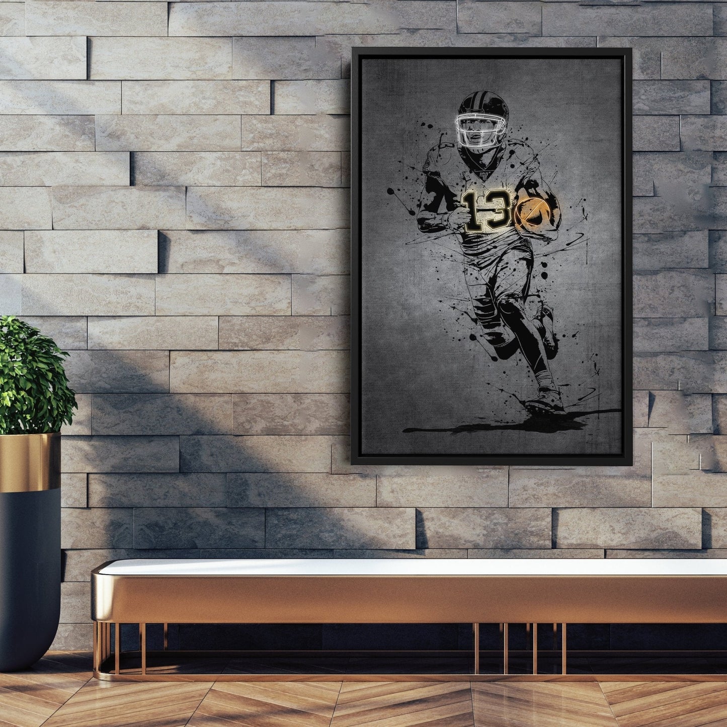 Michael Thomas Neon Canvas Art | Modern Wall Decor for Saints Fans