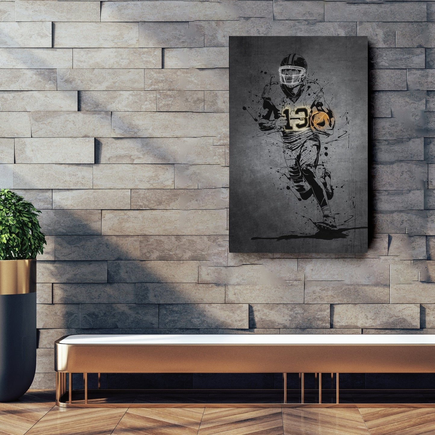 Michael Thomas Neon Canvas Art | Modern Wall Decor for Saints Fans