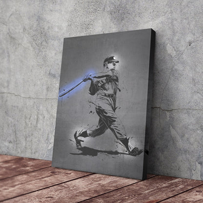 Mickey Mantle Neon Canvas Art | Modern Wall Decor for Yankees Fans