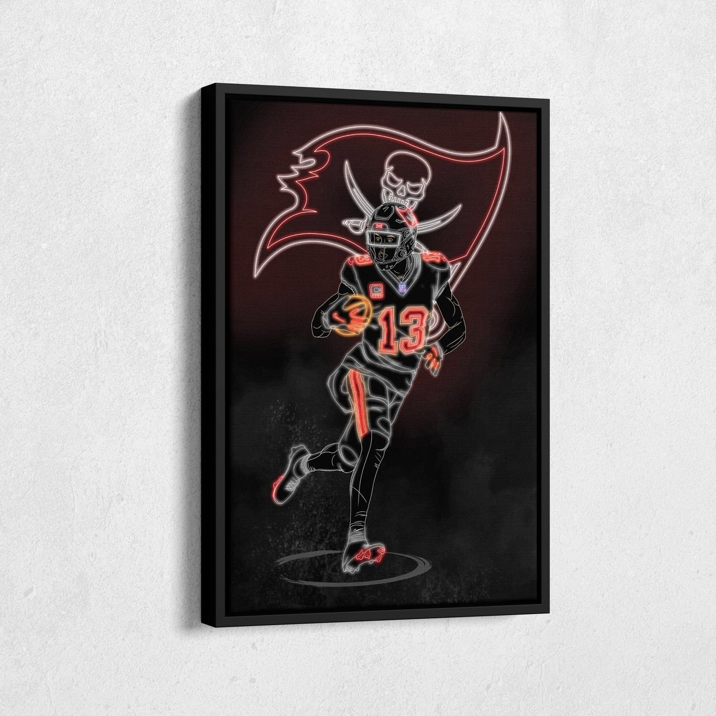Mike Evans Neon Canvas Art | Buccaneers Wall Decor