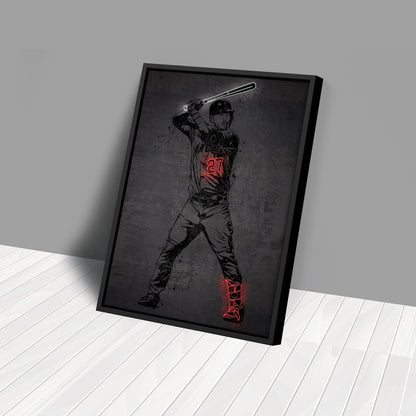 Mike Trout Neon Canvas Art | Modern Wall Decor for Angels Fans
