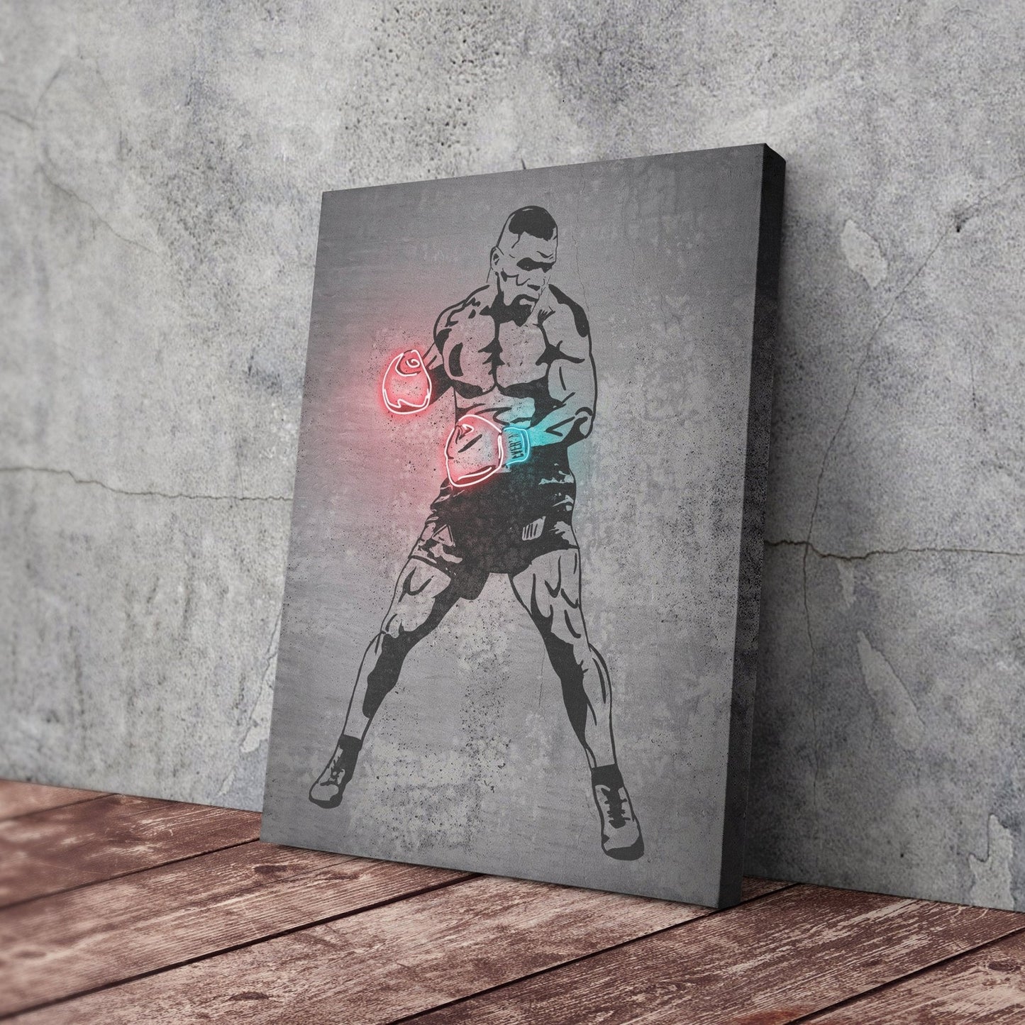 Mike Tyson Neon Canvas Art | Modern Wall Decor for Boxing Fans