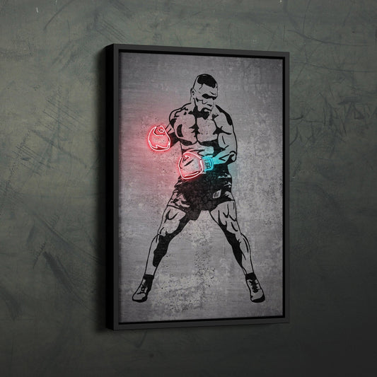 Mike Tyson Neon Canvas Art | Modern Wall Decor for Boxing Fans