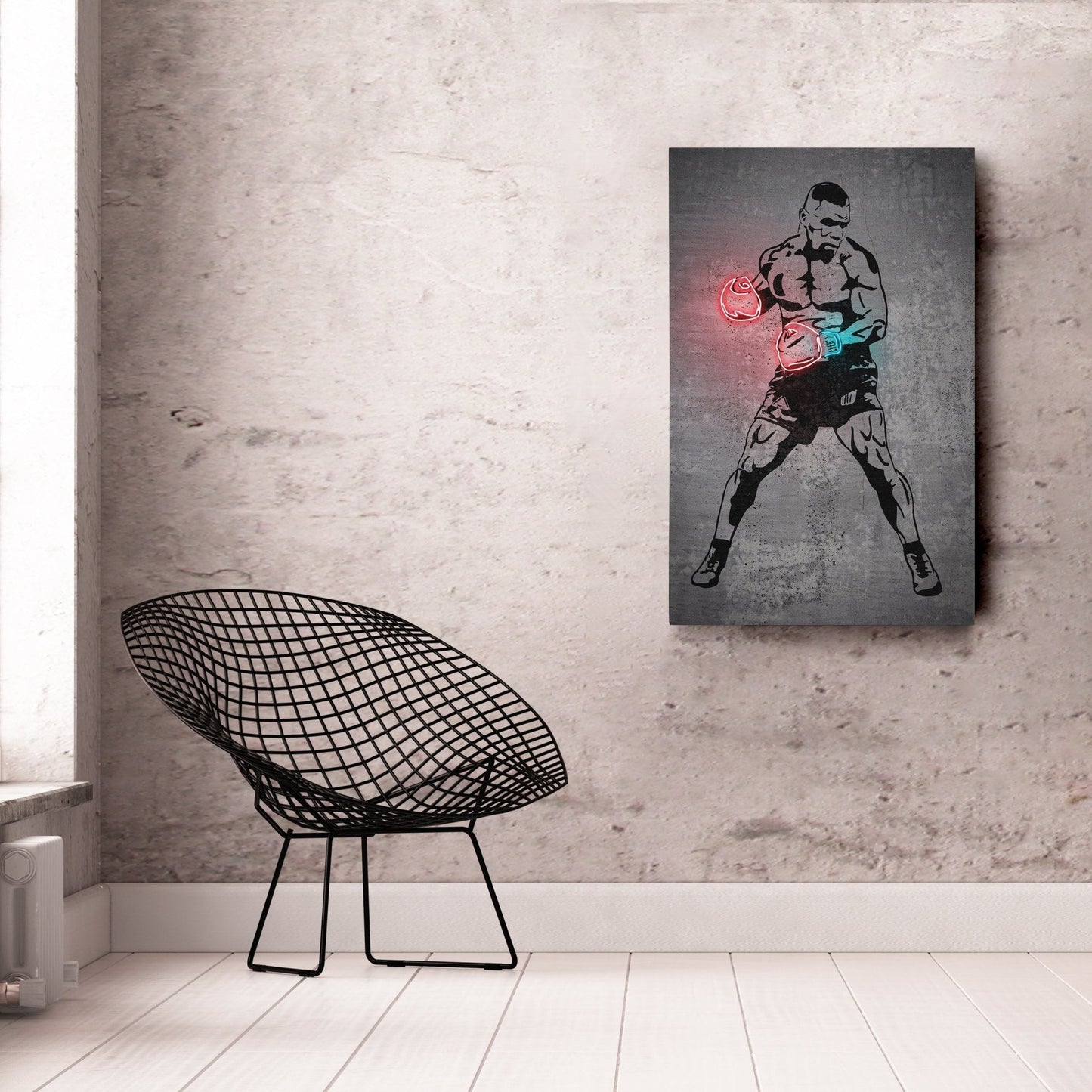 Mike Tyson Neon Canvas Art | Modern Wall Decor for Boxing Fans