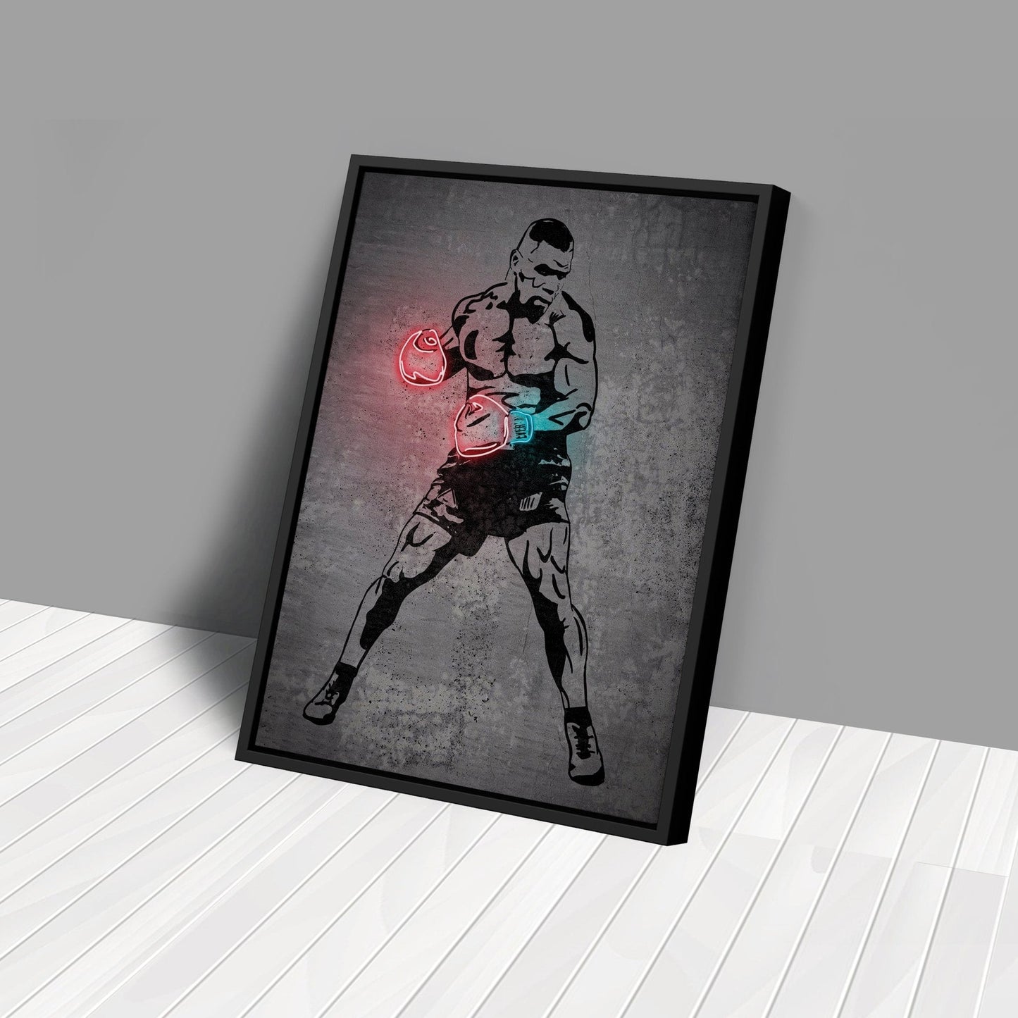 Mike Tyson Neon Canvas Art | Modern Wall Decor for Boxing Fans