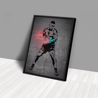 Mike Tyson Neon Canvas Art | Modern Wall Decor for Boxing Fans