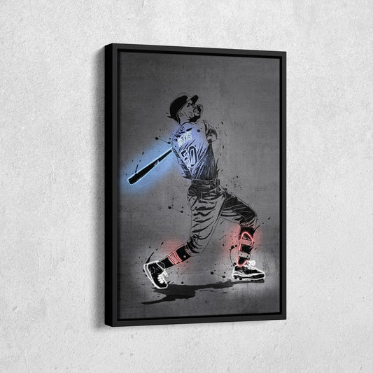Mookie Betts Neon Canvas Art | Modern Wall Decor for Dodgers Fans