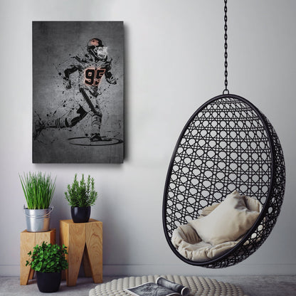 Myles Garrett Neon Canvas Art | Modern Wall Decor for Browns Fans